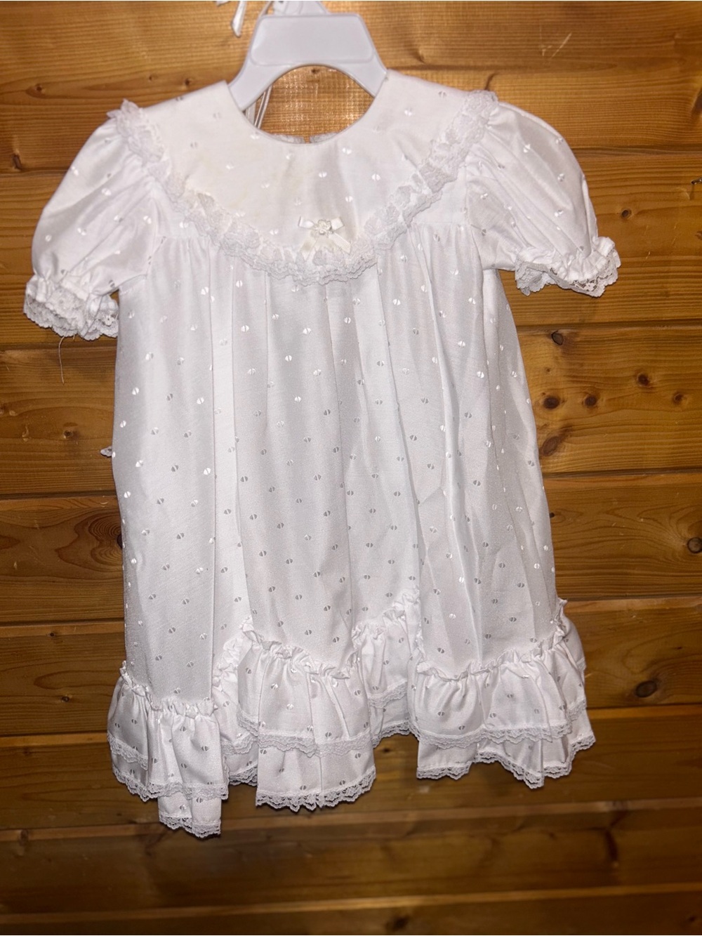 Classic White Ruffle-Trim Girls' Formal Dress